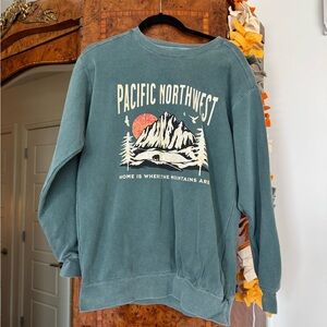 Comfort Colors Pacific Northwest Green Sweater